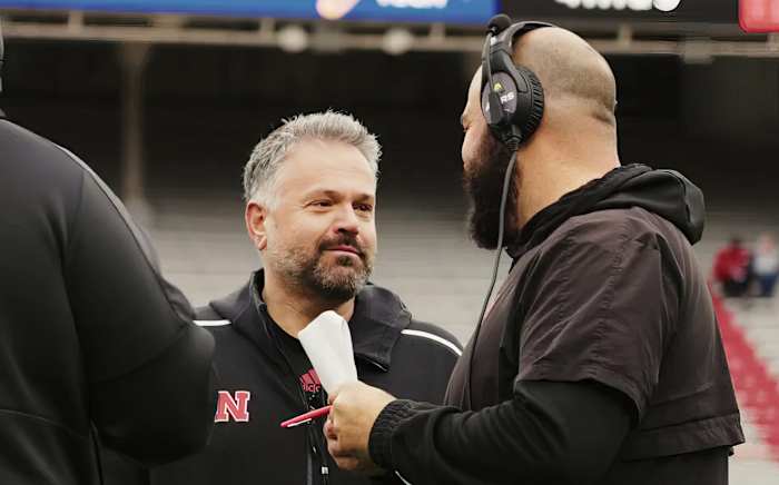 Matt Rhule and Donovan Raiola spring practice 2023